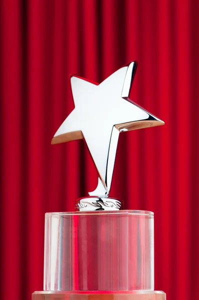Star award mot gardin bakgrund — Stockfoto