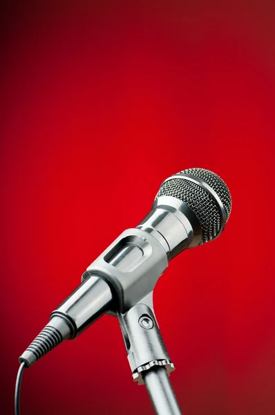 Audio microphone against the background — Stock Photo, Image