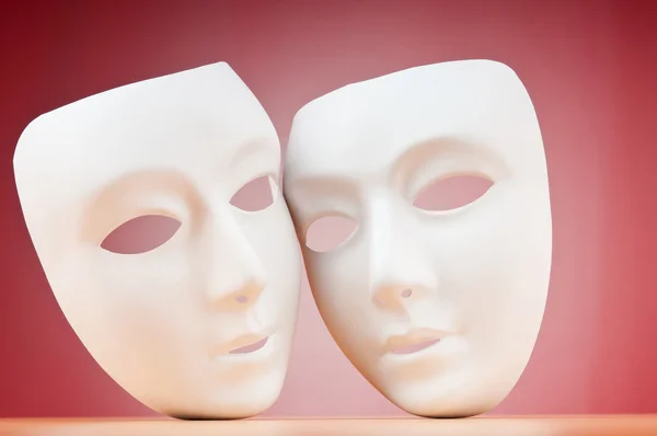 Masky s divadelní koncepcí — Stock fotografie
