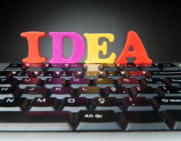 Ideas concept with letters on the keyboard — Stock Photo, Image