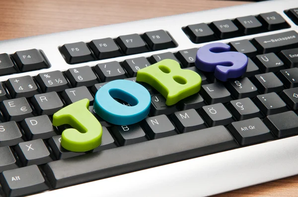 Concepto de empleo con palabras en el teclado — Foto de Stock