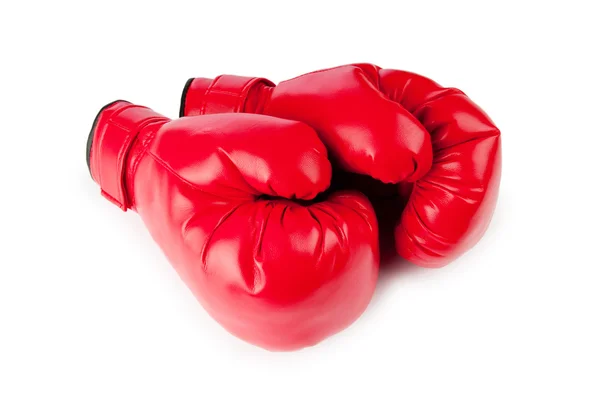 红色拳击手套上白色隔离 — 图库照片