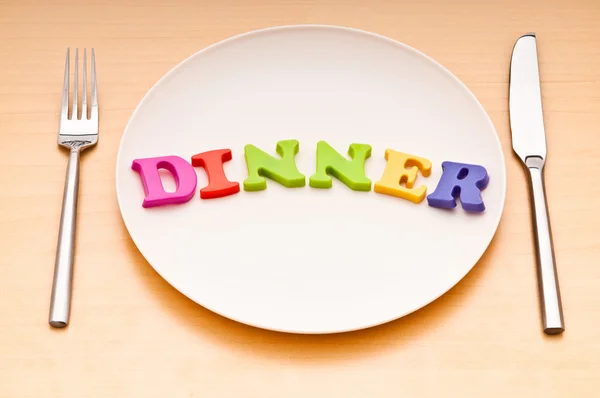 stock image Plate with letters on the white background