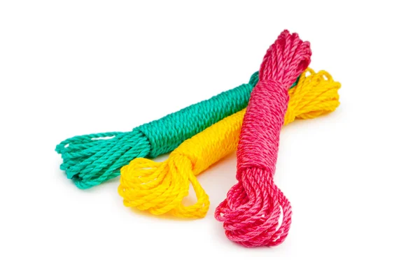 Corda colorida isolada no fundo branco — Fotografia de Stock