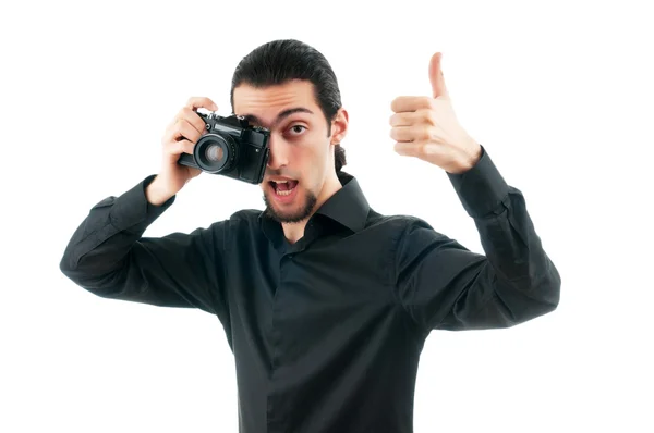 Fotógrafo con cámara digital — Foto de Stock