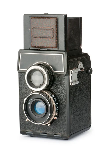 孤立在白色的老式胶片相机 — 图库照片