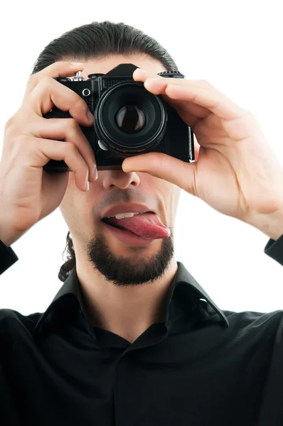 Φωτογράφος με ψηφιακή φωτογραφική μηχανή — Φωτογραφία Αρχείου