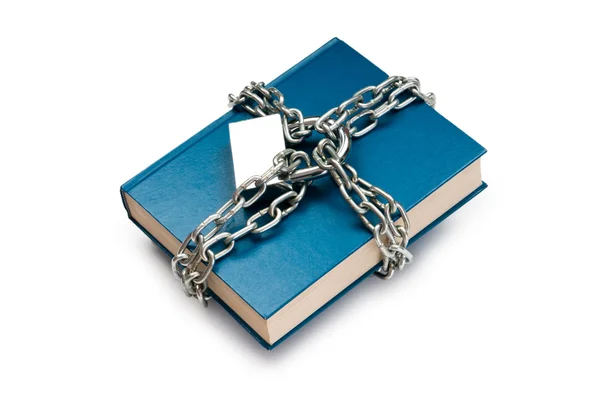 stock image Censorship concept with books and chains on white