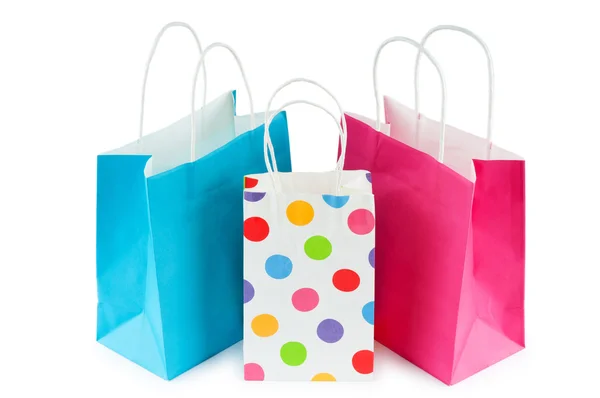 Colourful paper shopping bags isolated on white — Stock Photo, Image