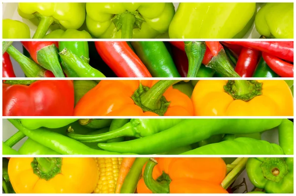 Kolaż wielu owoców i warzyw — Zdjęcie stockowe