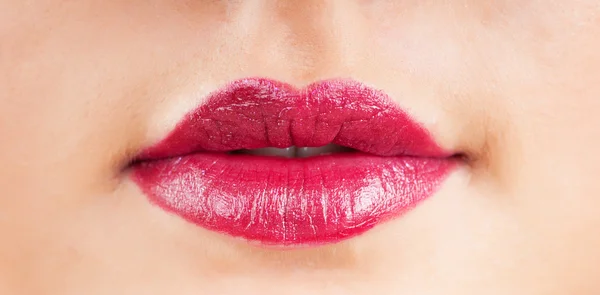 Primo piano di labbra di donna — Foto Stock