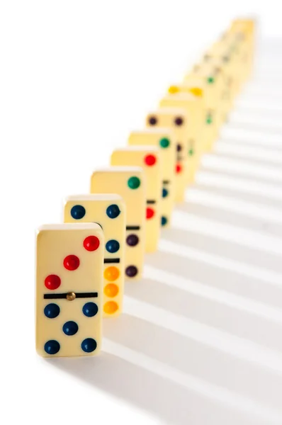 Dominoeffekt med många bitar — Stockfoto