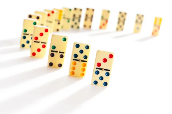Domino-effect met vele stukken — Stockfoto