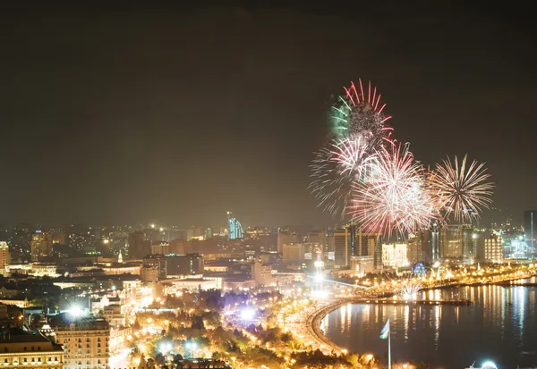 Feuerwerk in Baku, Azerbaijan — Stockfoto