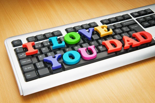 Miluji tě táta slov na klávesnici — Stock fotografie