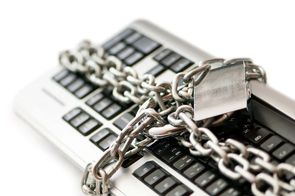 Concept of internet security with padlock and keyboard — Stock Photo, Image