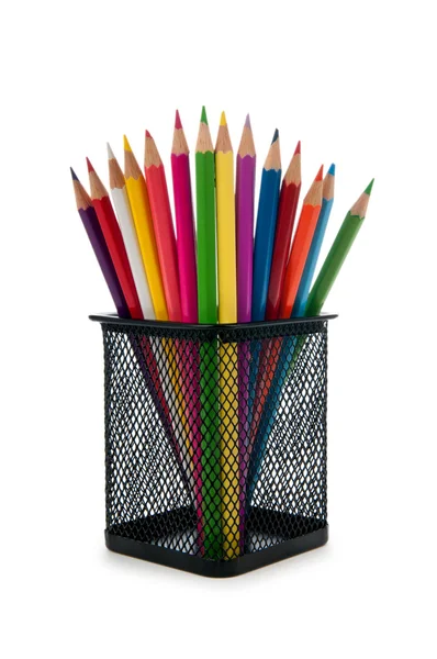 Colourful pencils isolated on white — Stock Photo, Image