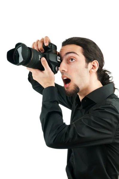 Fotografo con la fotocamera digitale — Foto Stock