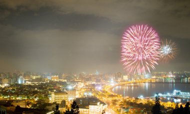 Fireworks in Baku, Azerbaijan clipart