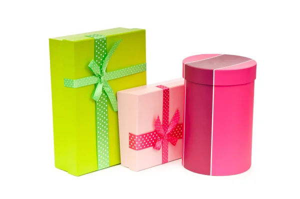 Gift boxes isolated on the white — Stock Photo, Image
