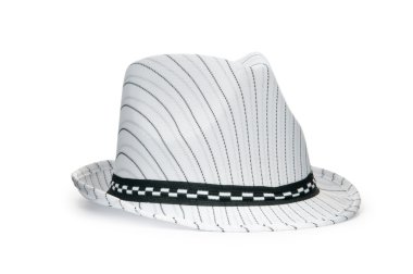 White lined hat isolated clipart