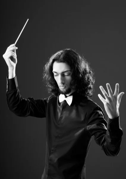 Music concept with passionate conductor