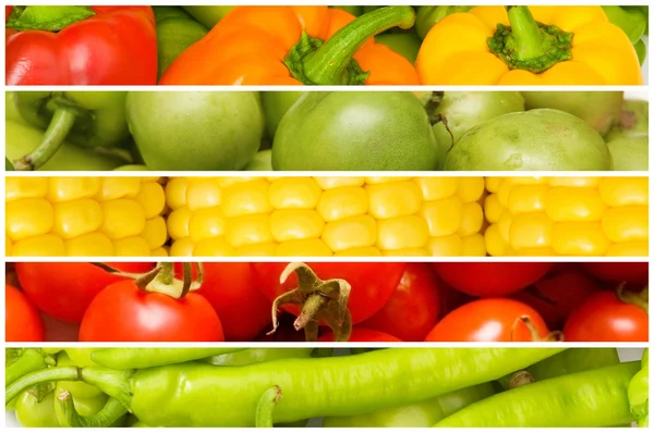 Collage de muchas frutas y verduras —  Fotos de Stock