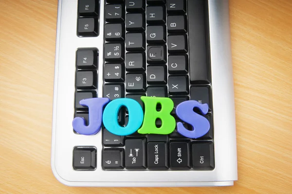 Concepto de empleo con palabras en el teclado — Foto de Stock