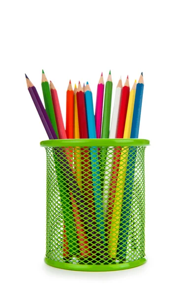 Барвисті олівці ізольовані на білому — стокове фото
