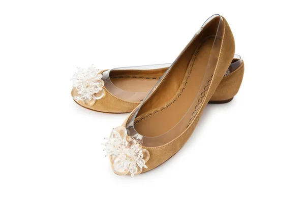 Zapatos de mujer de verano en blanco — Foto de Stock