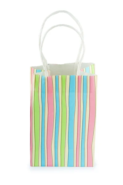 다채로운 종이 쇼핑 가방 흰색 절연 — 스톡 사진