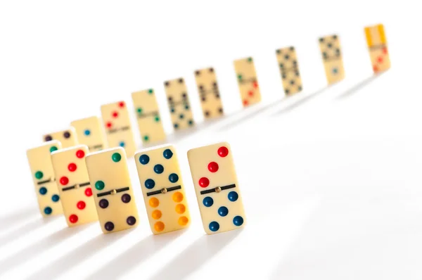 Domino-effect met vele stukken — Stockfoto