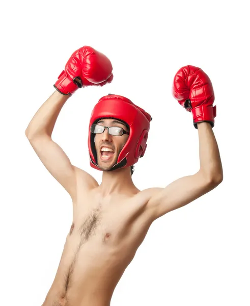 Funny boxer izolované na bílém Royalty Free Stock Obrázky