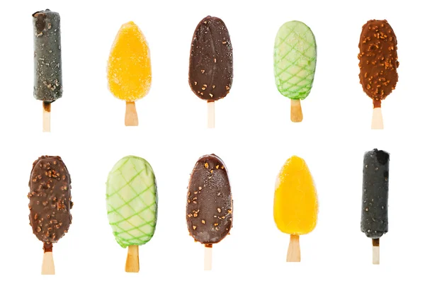 Коллаж из различных мороженого — стоковое фото