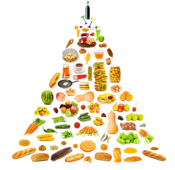 Pirámide de alimentos con muchos artículos —  Fotos de Stock