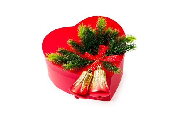 Concepto de Navidad con decoración y caja de regalo —  Fotos de Stock