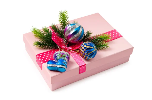 Concetto natalizio con decorazione e confezione regalo — Foto Stock