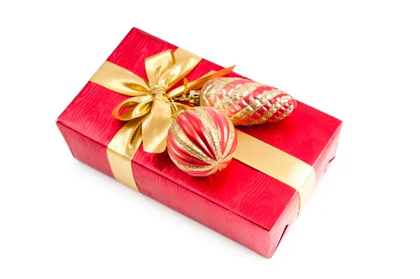 Concepto de Navidad con decoración y caja de regalo — Foto de Stock