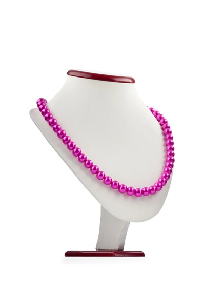 Naszyjnik perłowy izolowany na białym — Zdjęcie stockowe