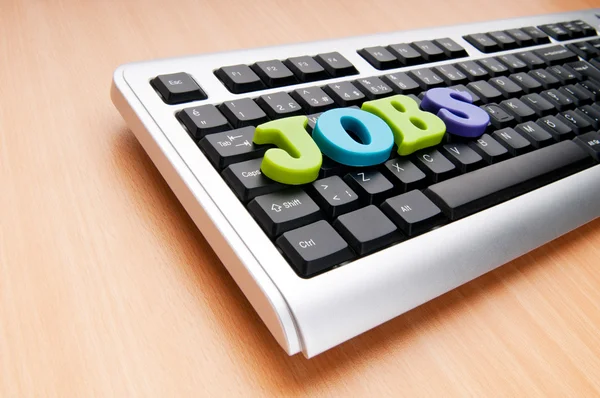 Beschäftigungskonzept mit Wörtern auf Tastatur — Stockfoto