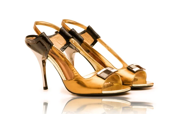 Elegant shiny shoes on the white — Stock Photo, Image