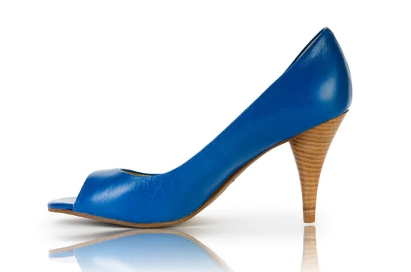 Elegantes zapatos azules en el blanco —  Fotos de Stock