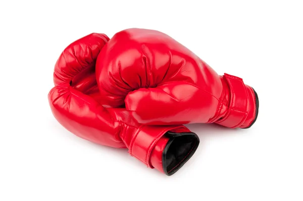 Röd boxningshandskar isolerad på vit — Stockfoto