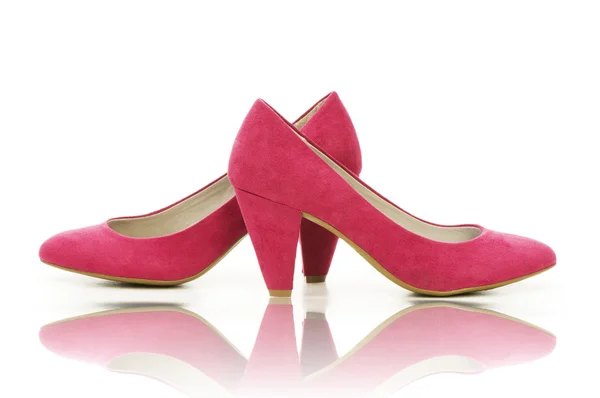 Elegante rosa sko på hvit – stockfoto