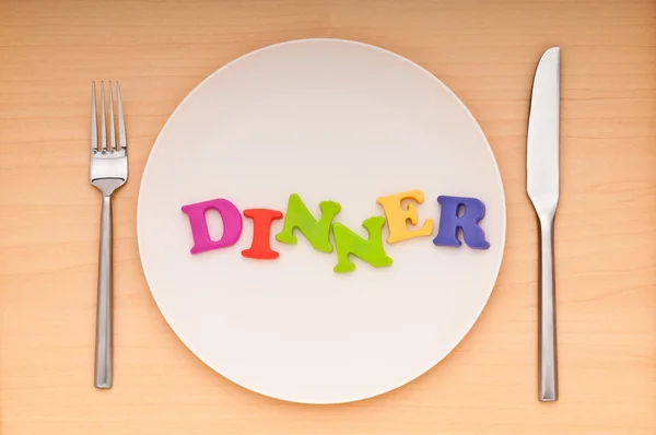 stock image Plate with letters on the white background