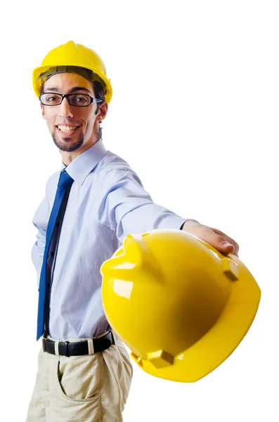 Construction safety concept with builder — Stock Photo, Image