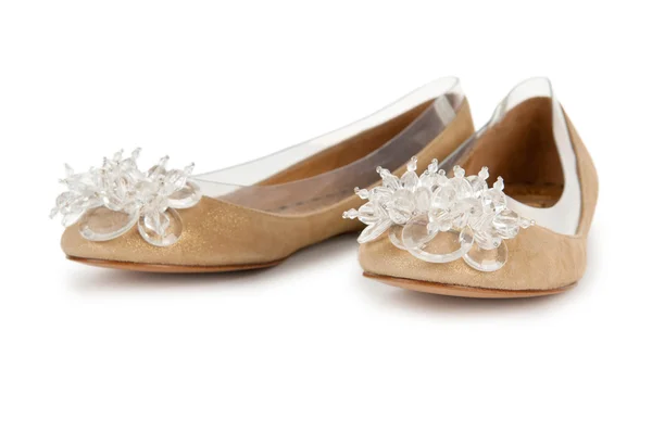 Елегантне пласке взуття ізольоване на білому — стокове фото