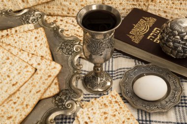 Matza bread for passover celebration clipart