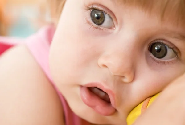 stock image Look. Little beautiful girl