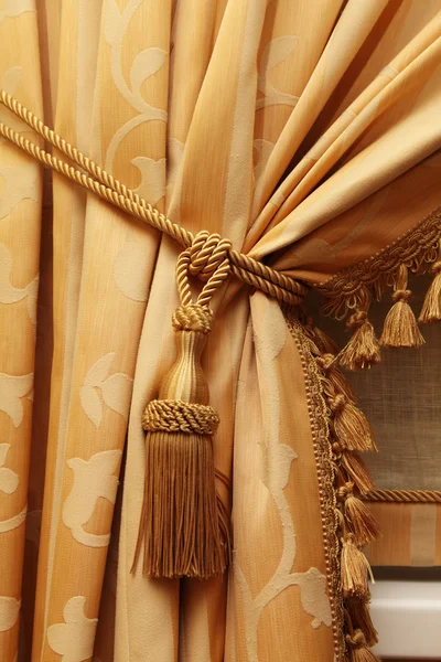 Curtain of yellow color — Stock Photo, Image